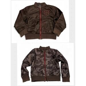 Tommy Hilfiger reversible bomber aviator jacket top gun Eagle boys camo brown 7